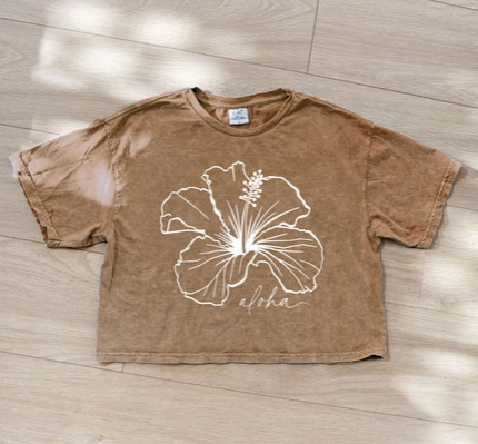 Aloha Crop Tees | Mineral Washed